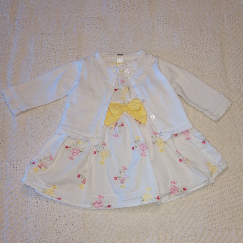 Infant Flower dress and sweater set